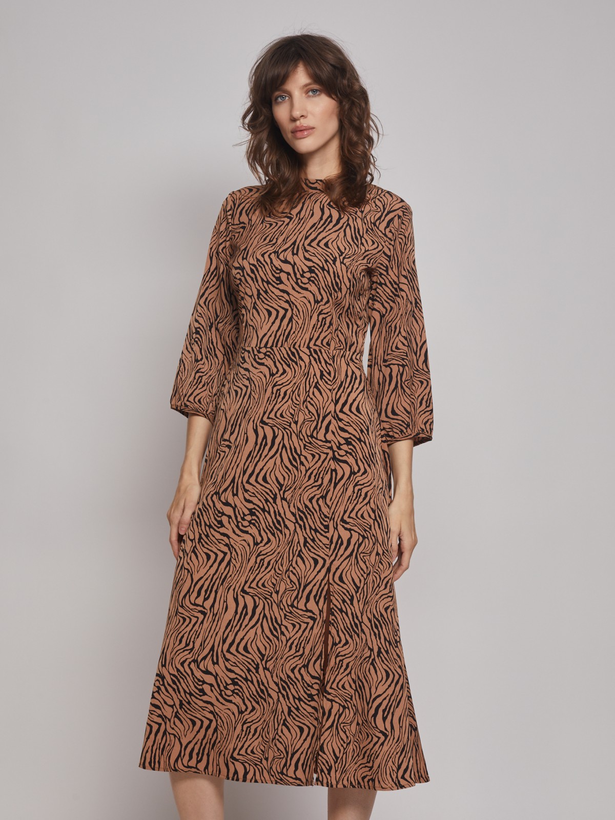 Платье zolla 023128208133, цвет коричневый, размер S - фото 1