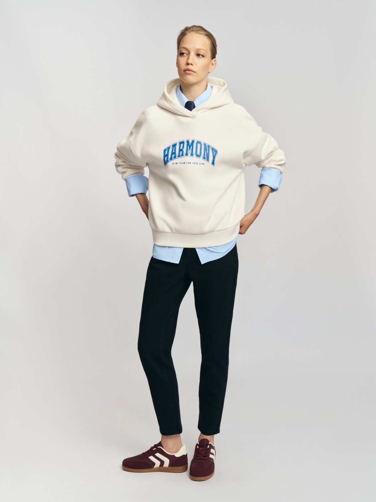 Утеплённый худи с начёсом и капюшоном