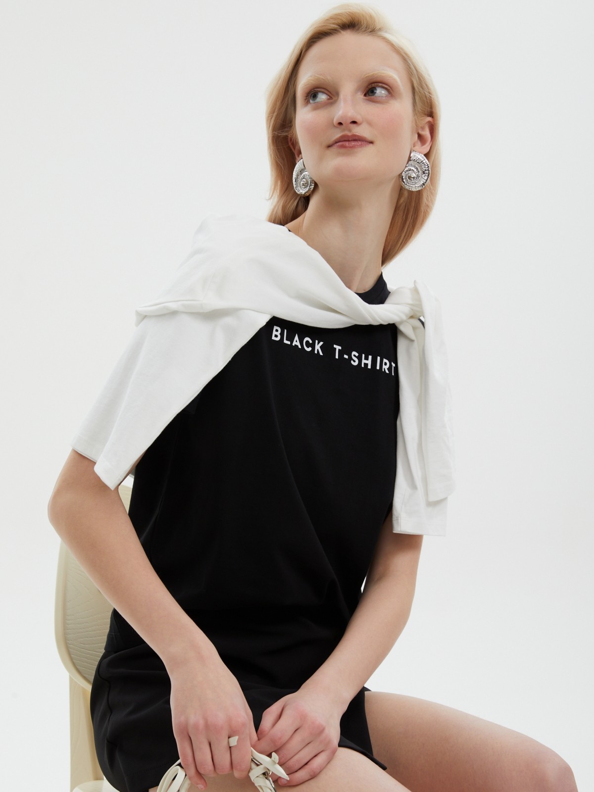 Футболка из хлопка с принтом-надписью