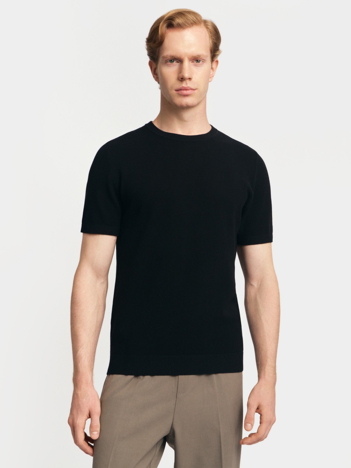 Джемпер из хлопка с коротким рукавом