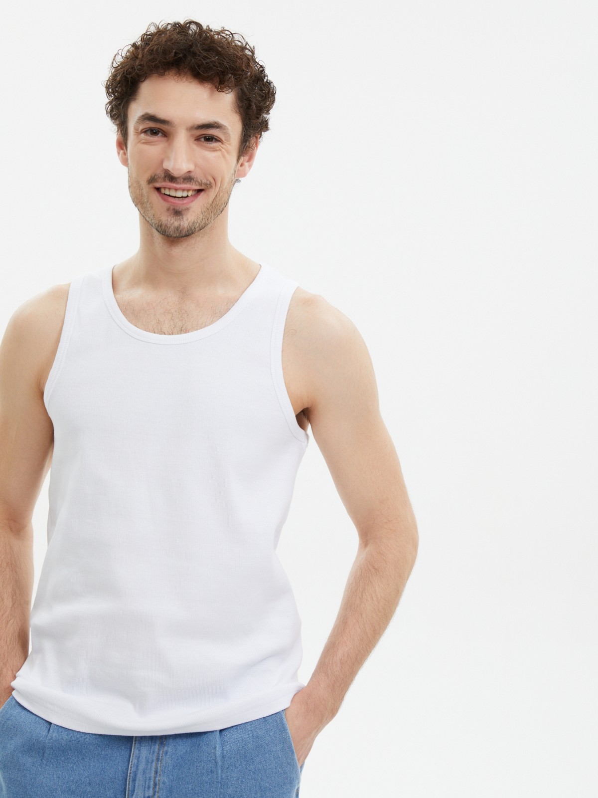 Майка из хлопка однотонная