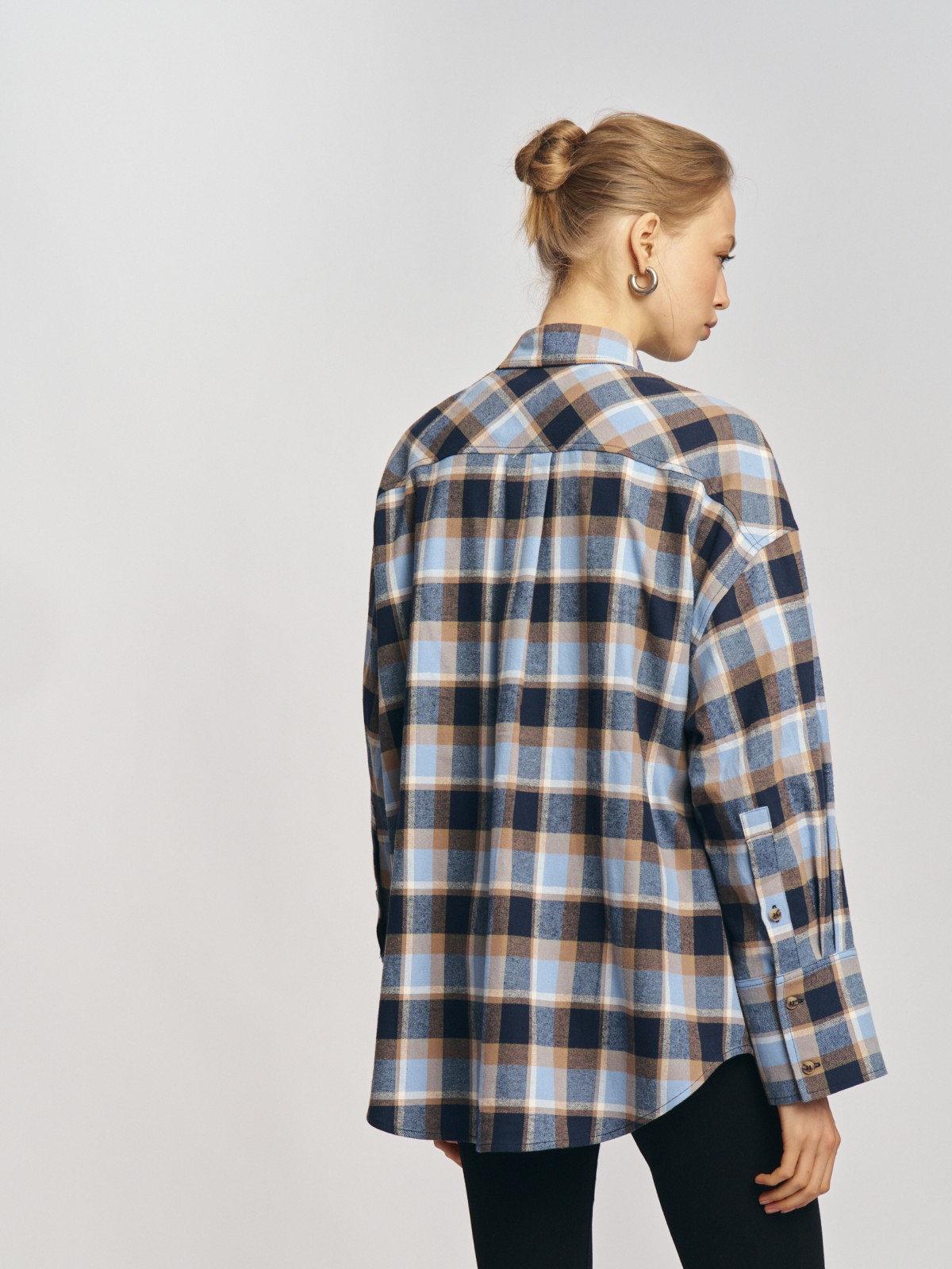 Фланелевая рубашка из хлопка в клетку