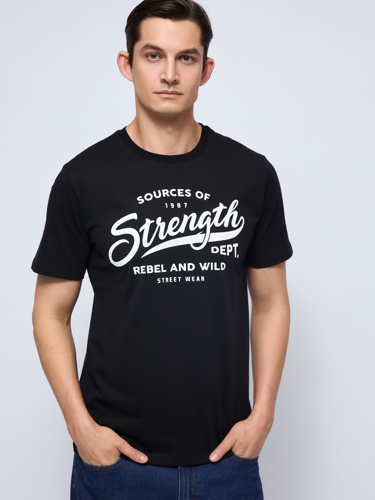 Футболка из хлопка с принтом-надписью