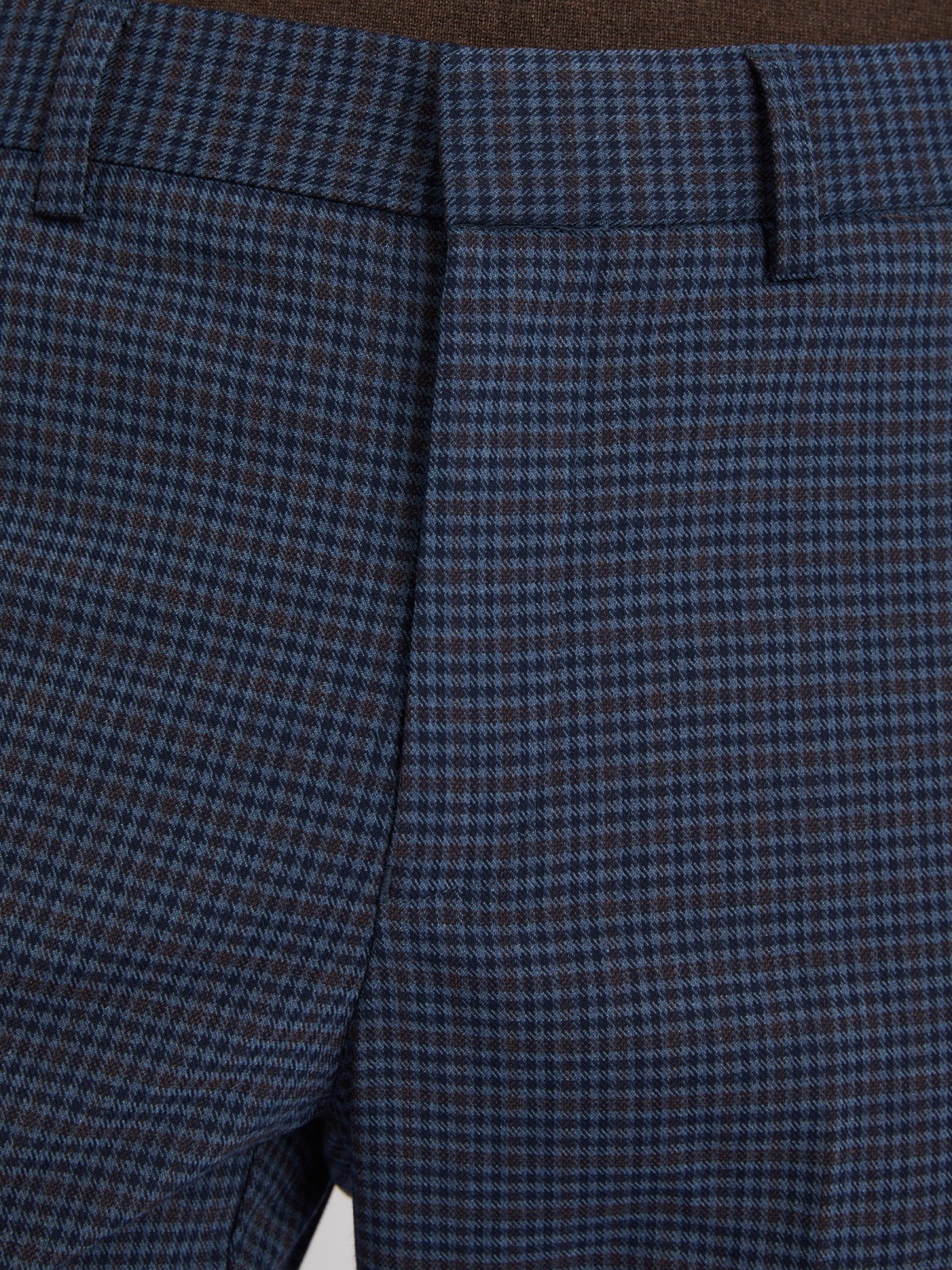 Офисные брюки силуэта Slim со стрелками и узором в клетку zolla 012337366033, цвет голубой, размер 34 - фото 4