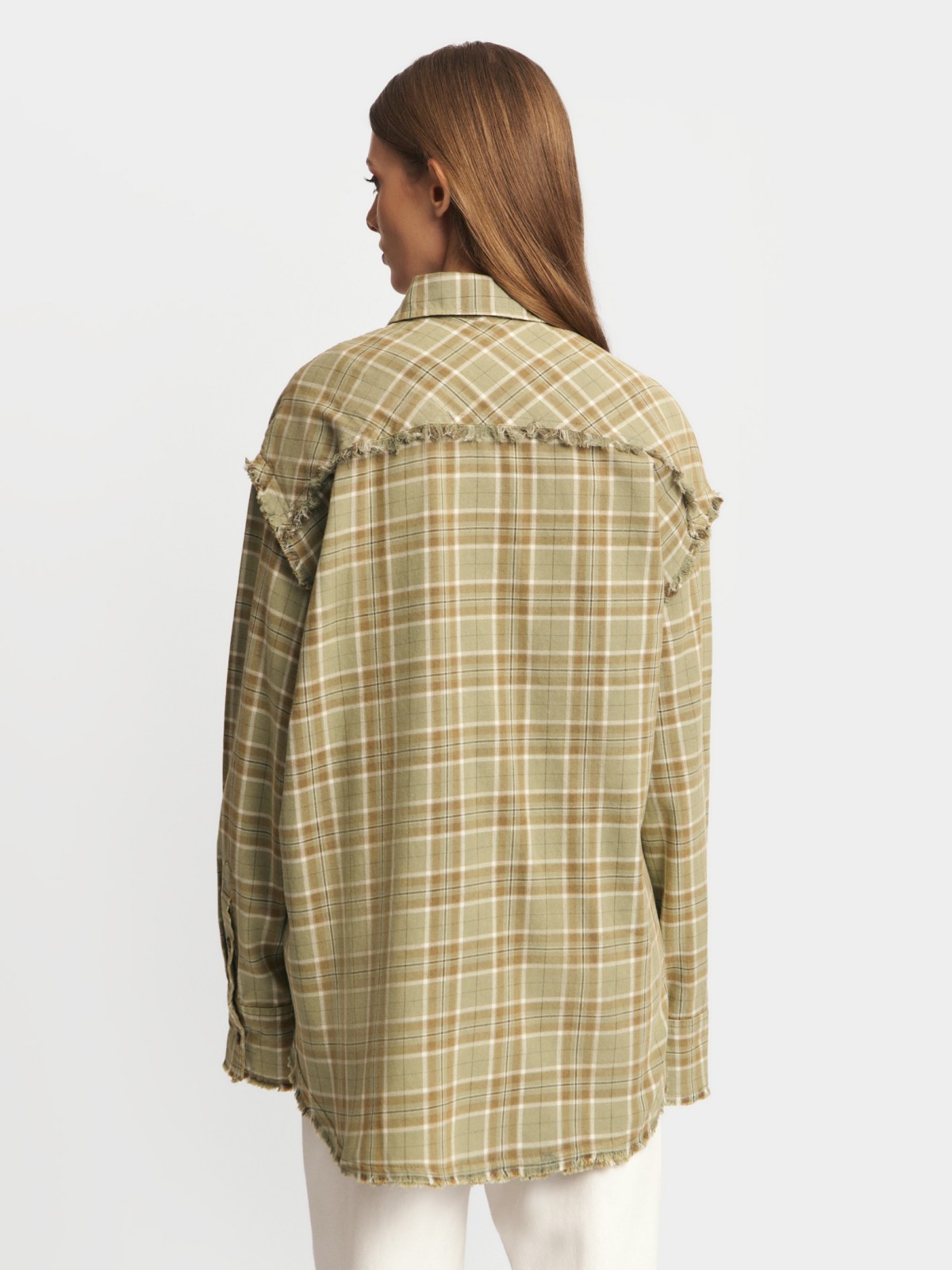 Верхняя рубашка оверсайз из фланели в клетку