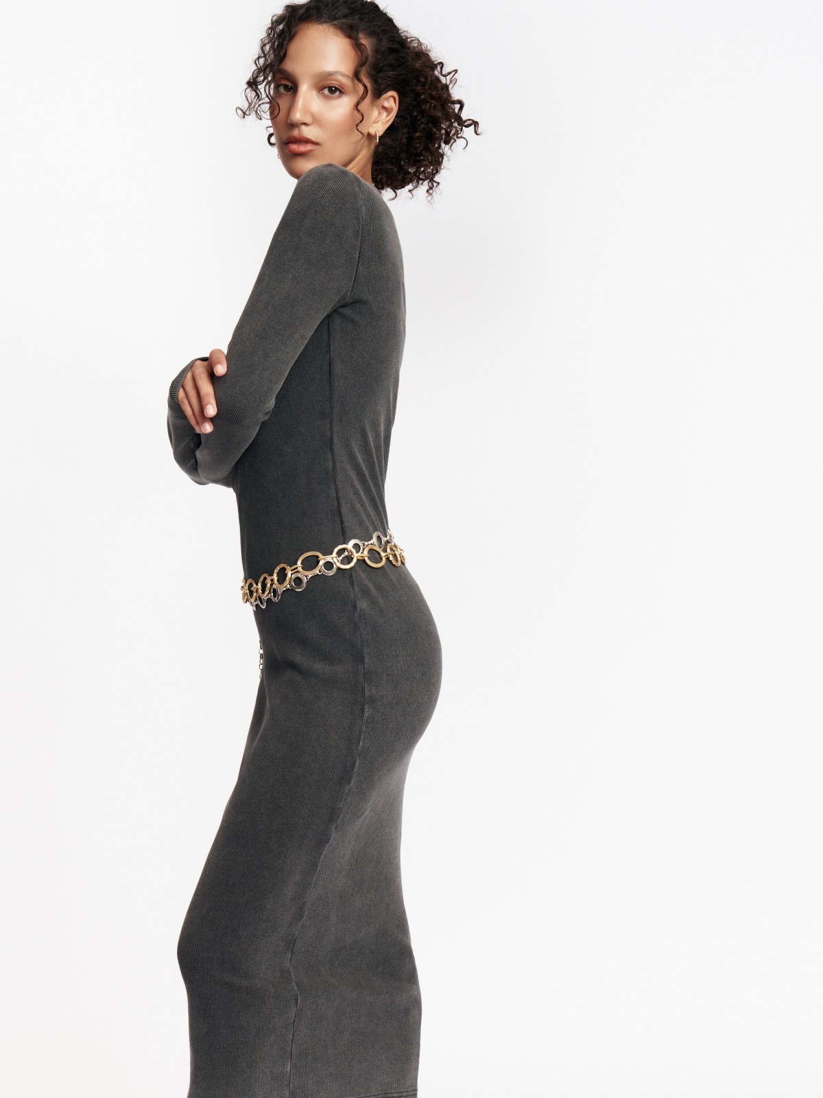 Трикотажное платье макси из хлопка