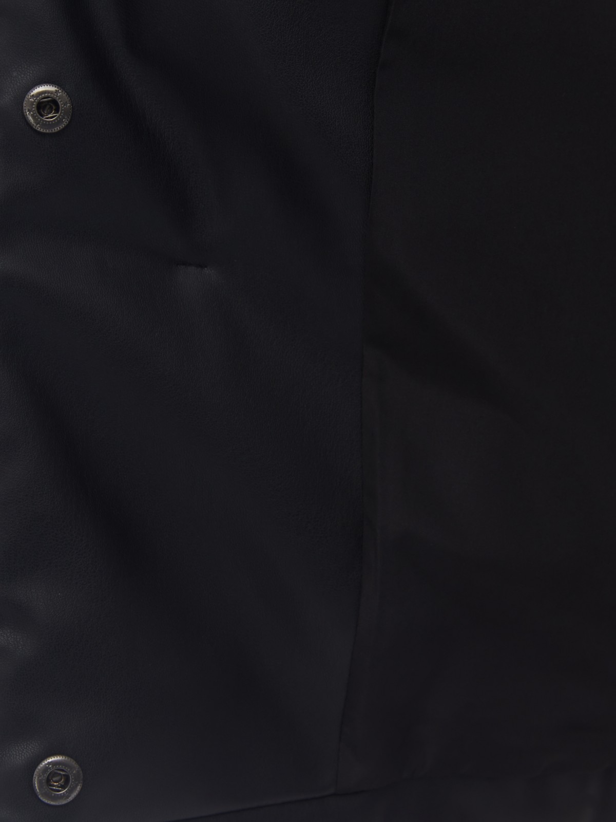 Тёплая дутая куртка из экокожи с высоким воротником и поясом zolla 02412512N104, цвет черный, размер XS - фото 5