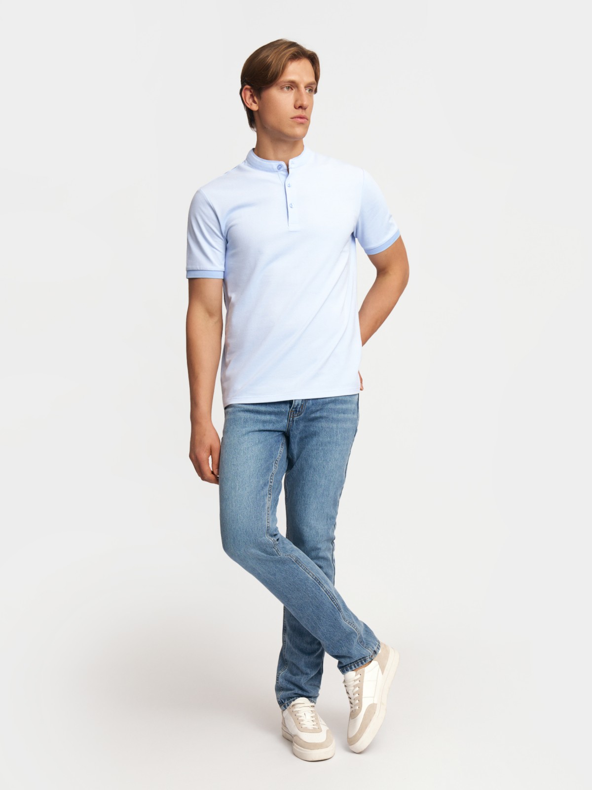 Футболка поло с воротником-стойкой