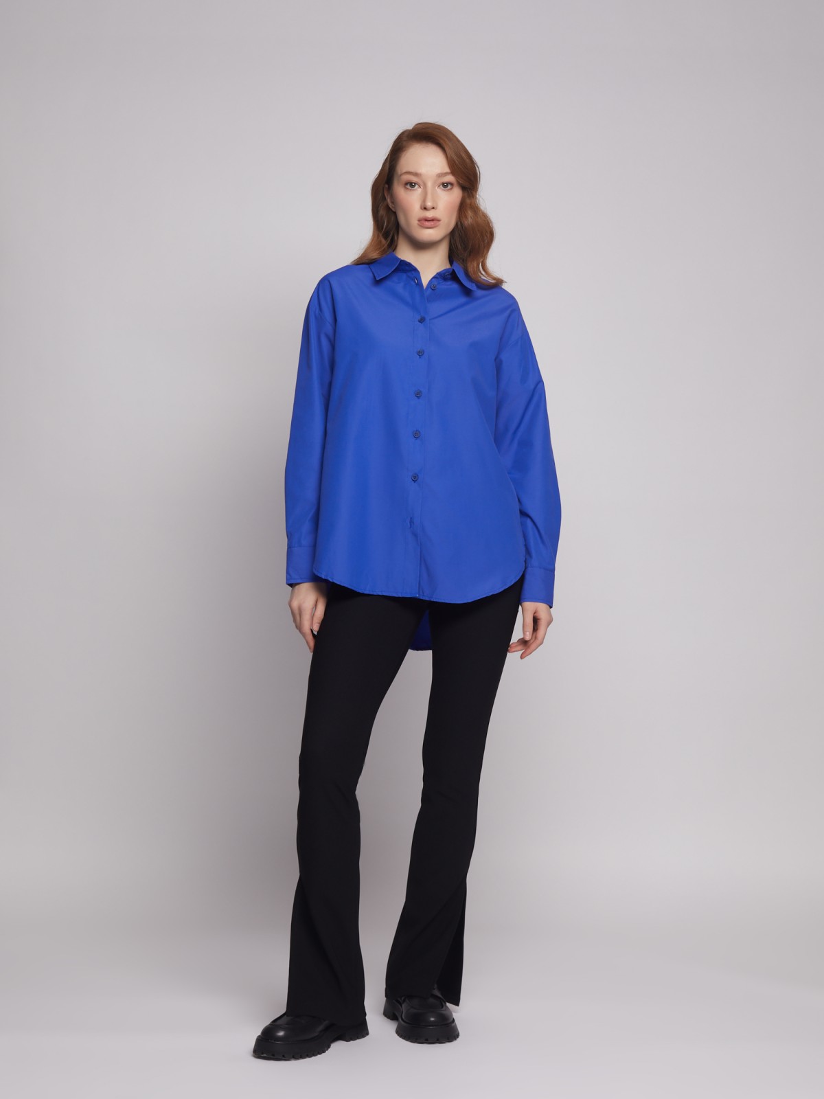 Рубашка с длинным рукавом zolla 22312117Y073, цвет голубой, размер XS - фото 2