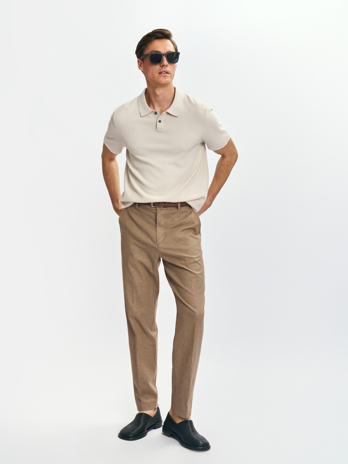 Футболка поло из вязаного трикотажа