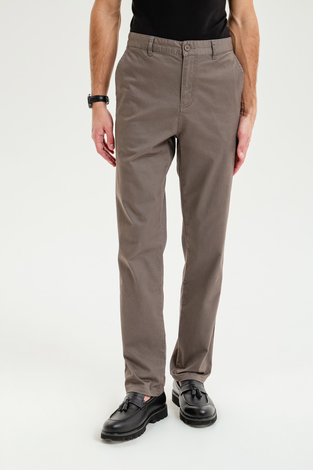 Брюки прямого силуэта из хлопка