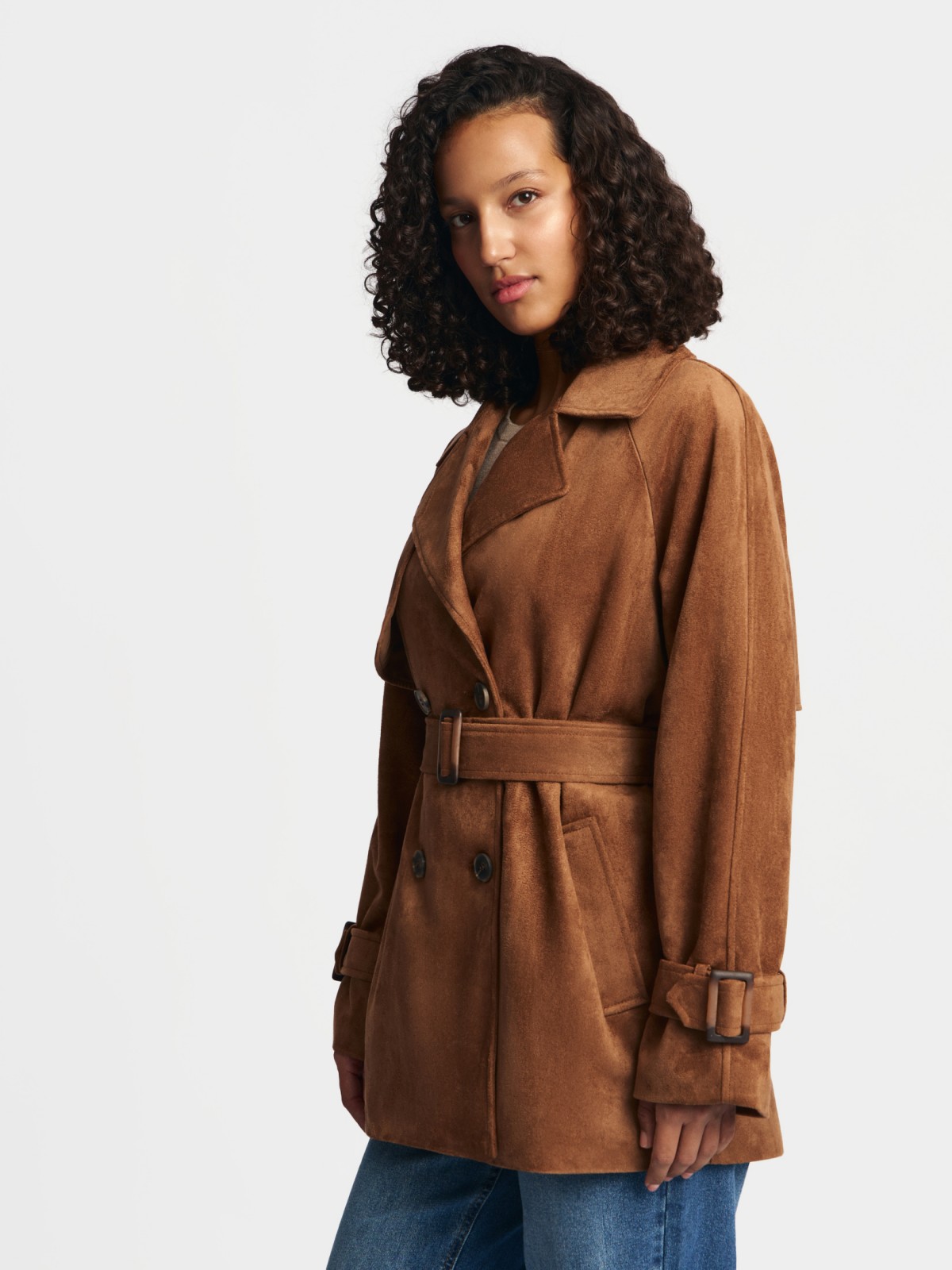 Тренч из экозамши