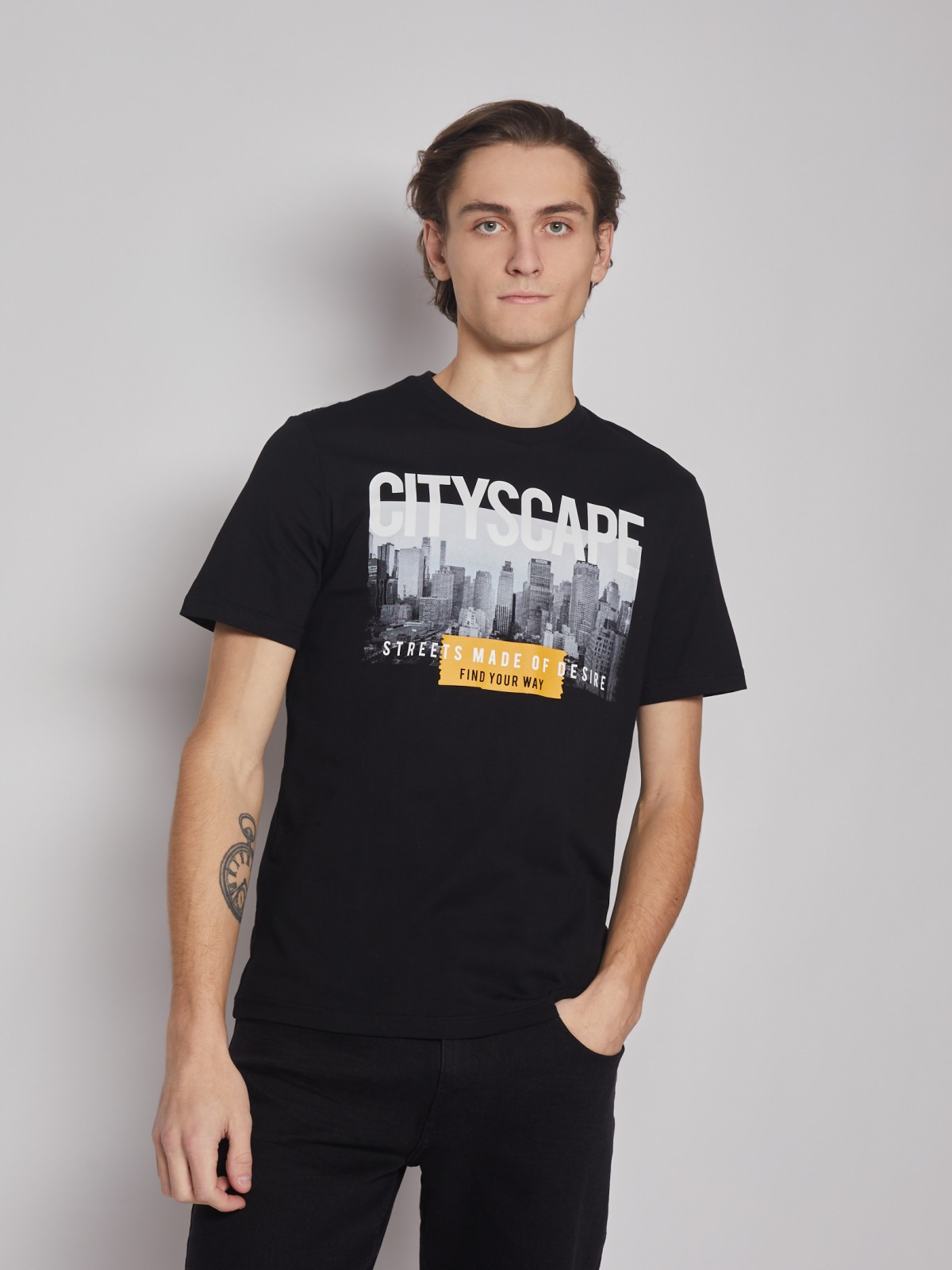 Футболка из хлопка с принтом