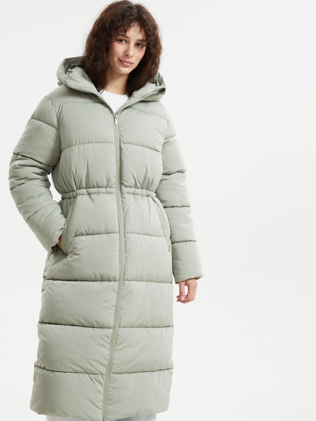 Тёплая куртка-пальто с капюшоном