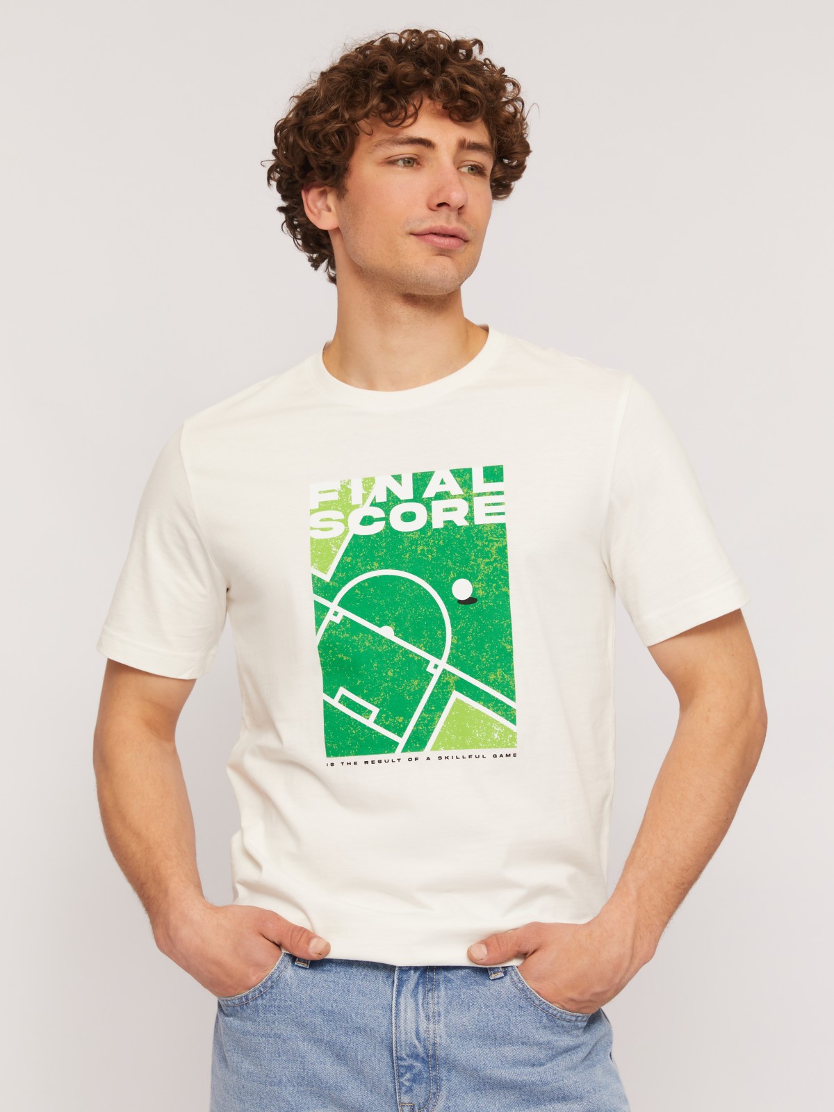 Футболка оверсайз из хлопка с принтом