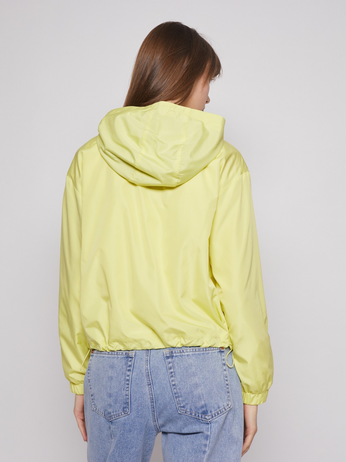 Куртка-ветровка zolla 022215602024, цвет желтый, размер XS - фото 6