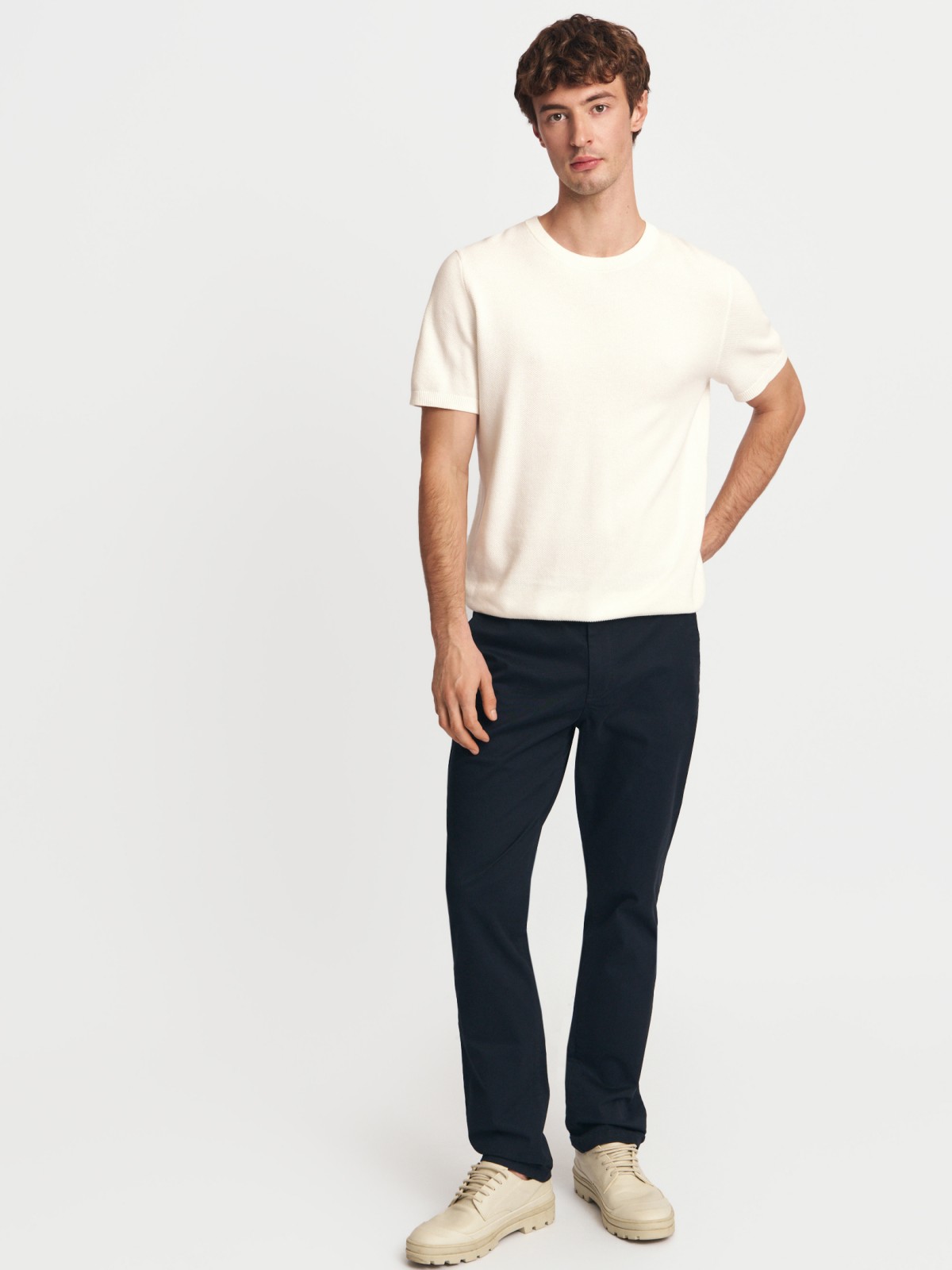 Брюки силуэта Slim из хлопка