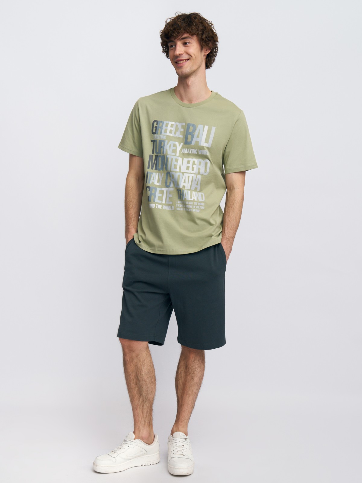 Трикотажные шорты на резинке из хлопка