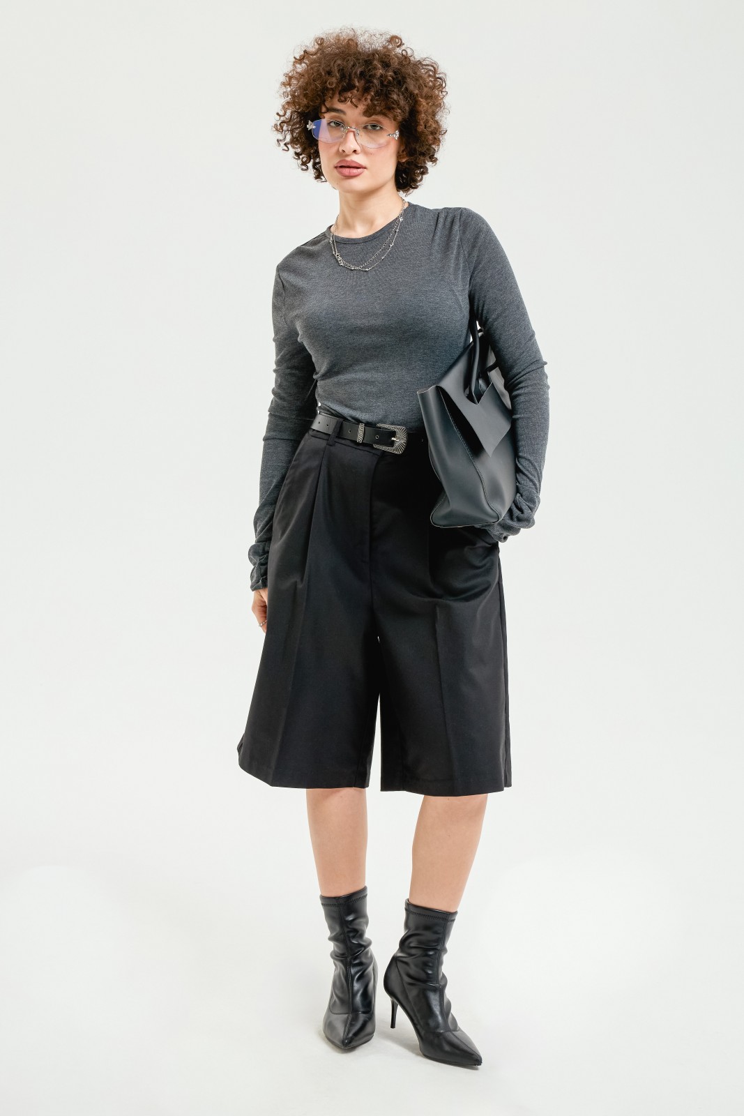 Однотонный трикотажный лонгслив