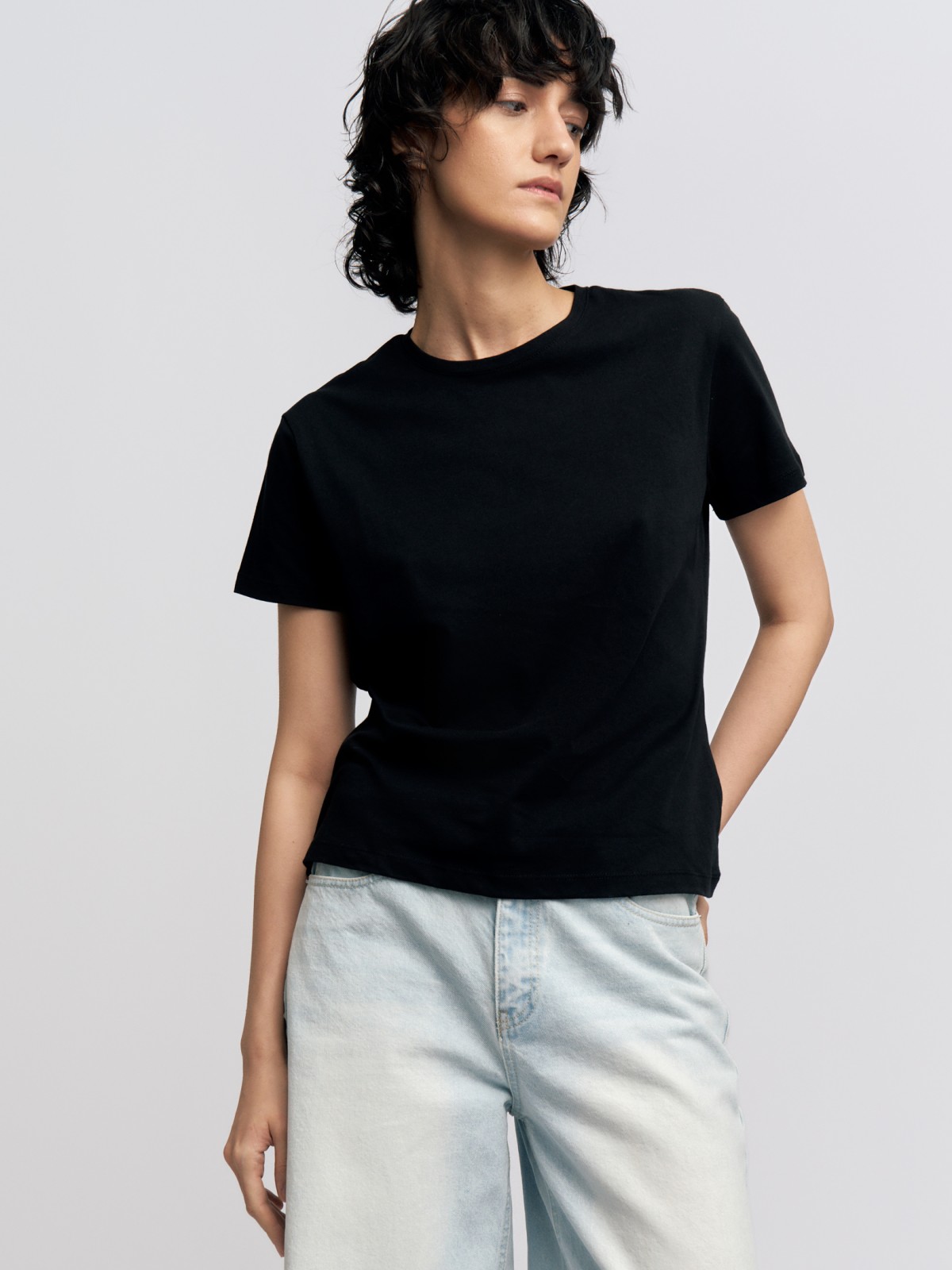 Футболка из хлопка однотонная