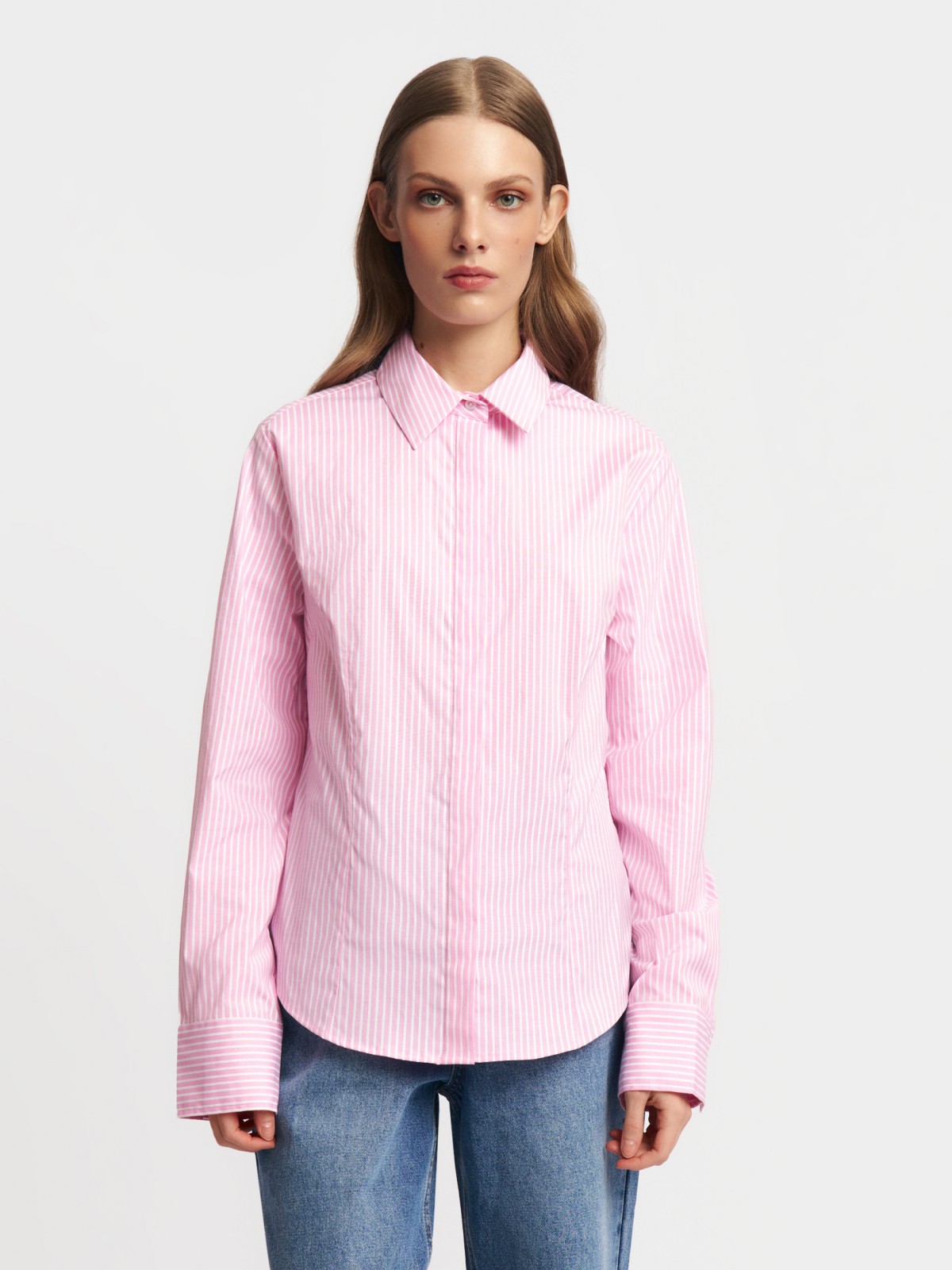 Рубашка в полоску с длинным рукавом