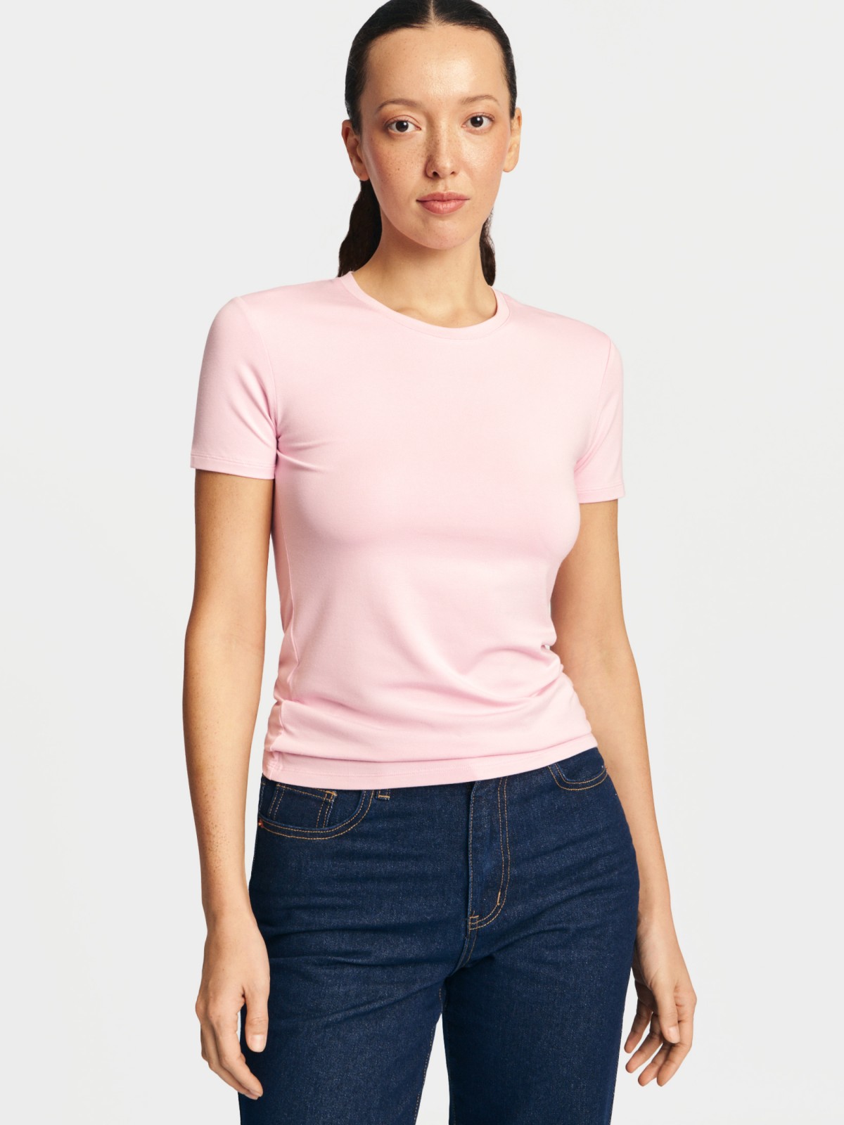 Трикотажная футболка однотонная