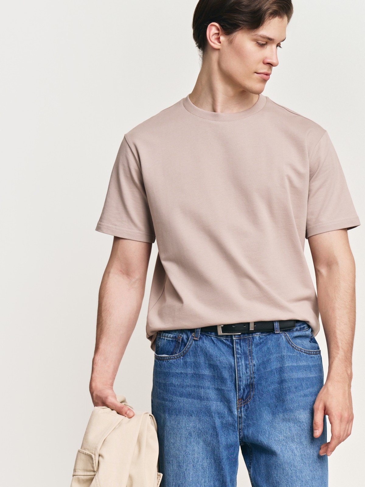 Футболка из хлопка с круглым вырезом 499₽