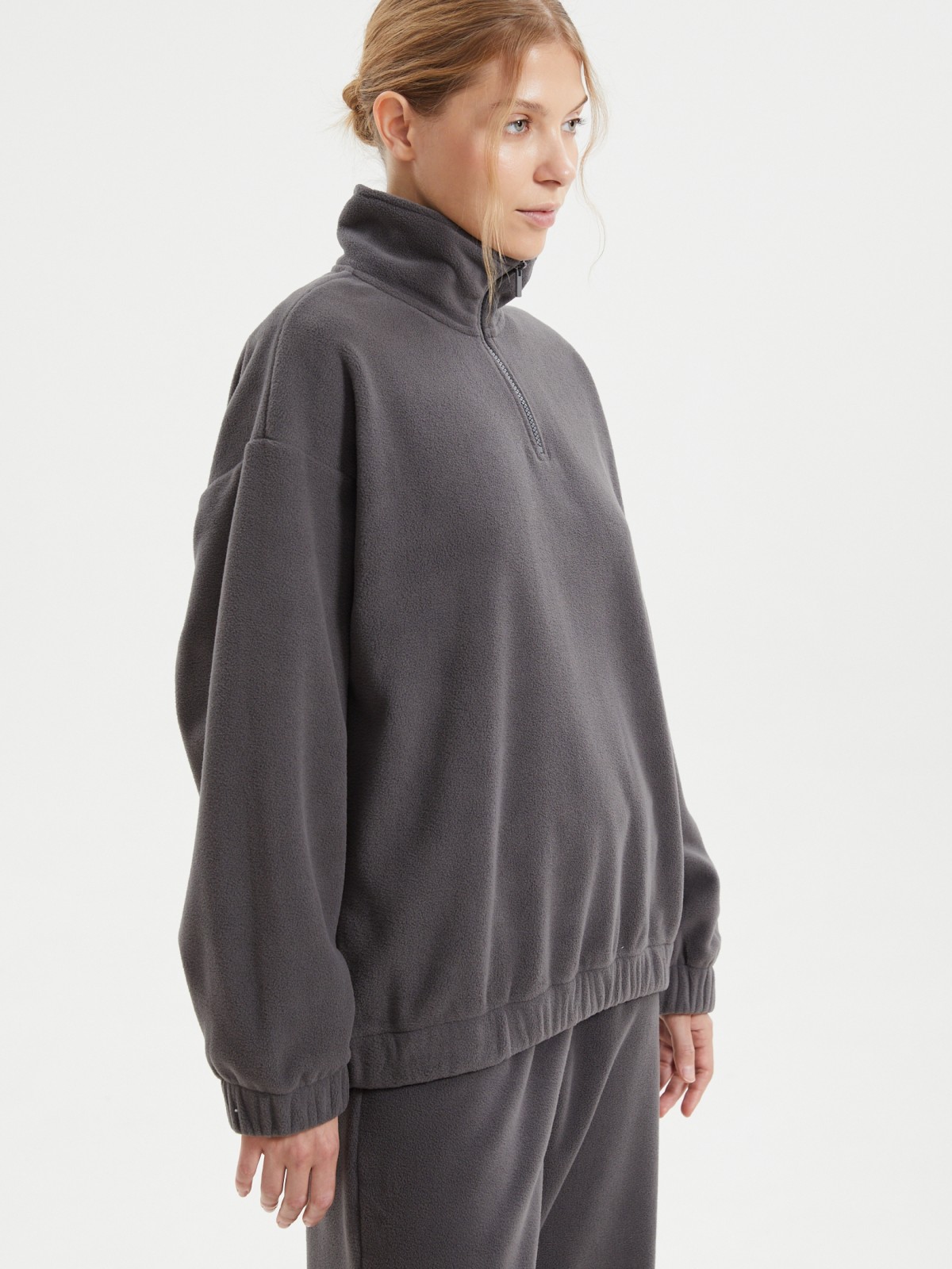 Свитшот из флиса с горлом на молнии