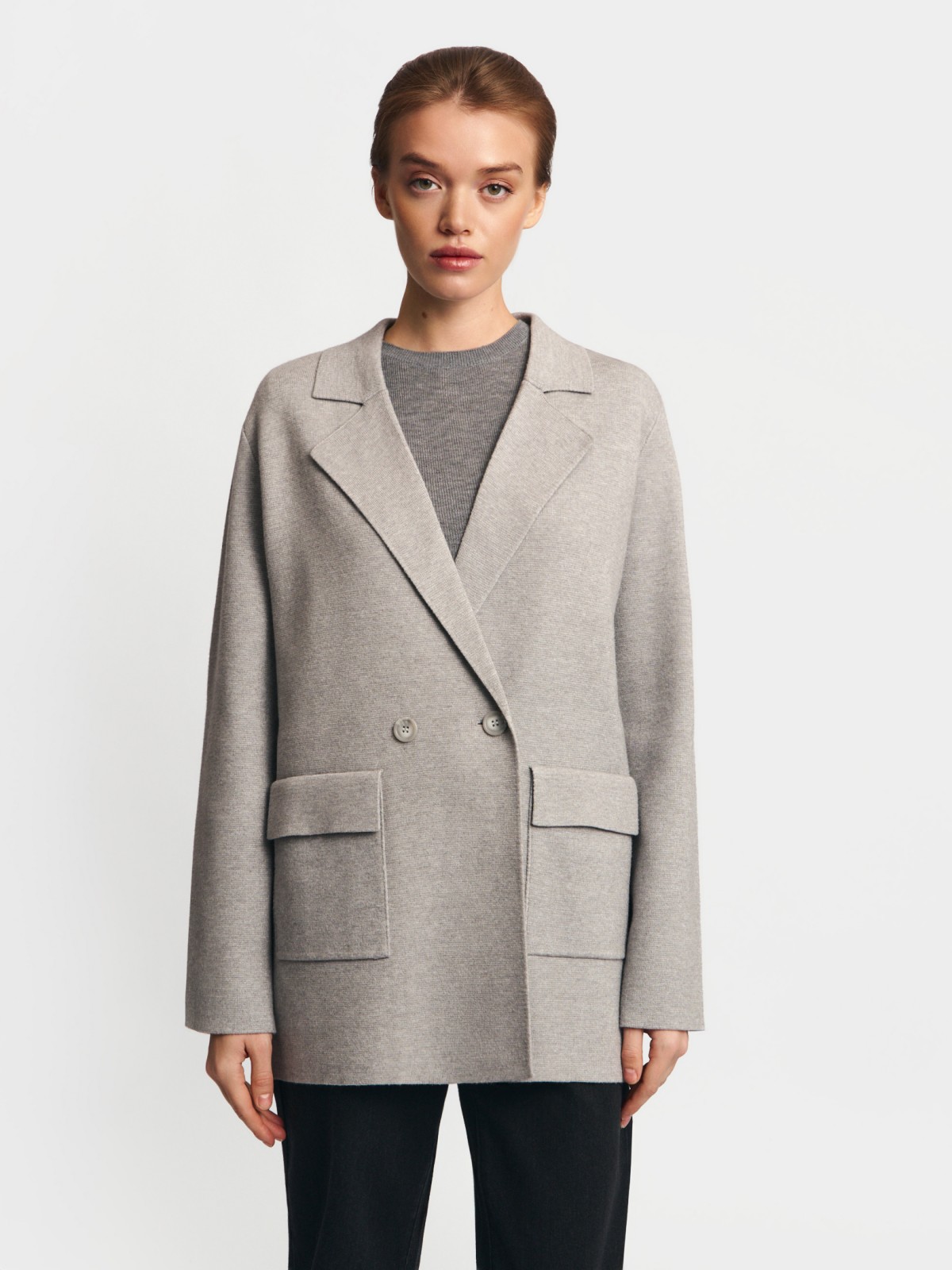 Трикотажный кардиган-жакет