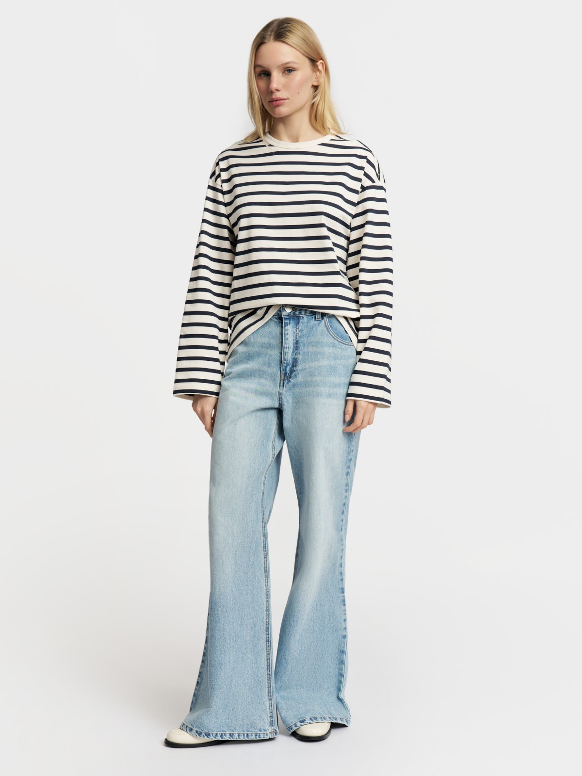 Лонгслив-тельняшка из хлопка в полоску