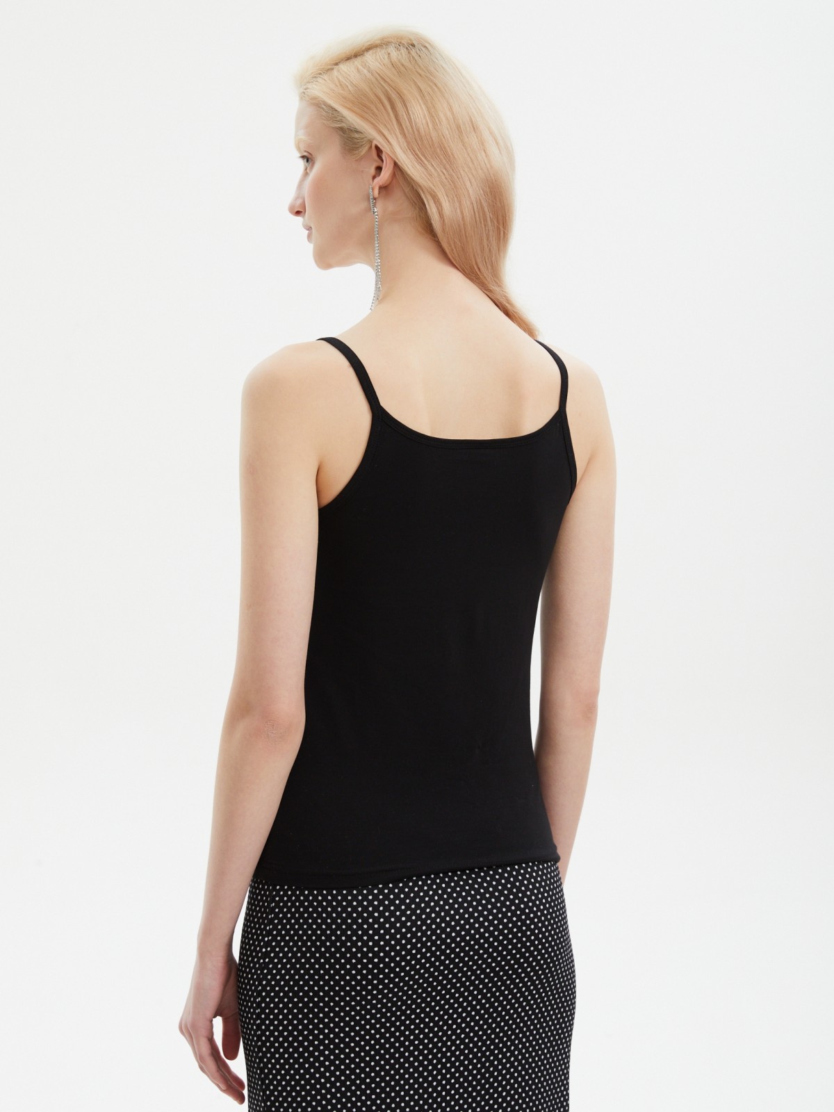 Майка-топ из хлопка на бретельках