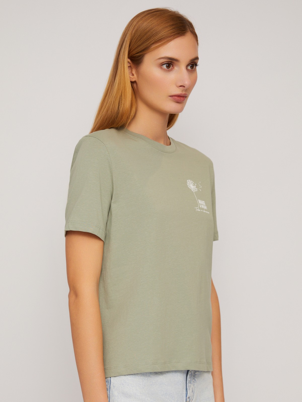 Футболка из хлопка с принтом