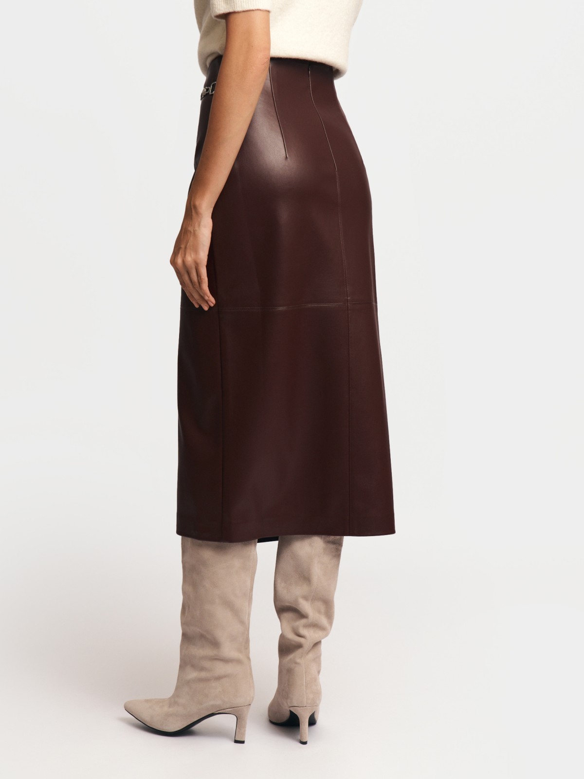 Юбка из экокожи с запахом