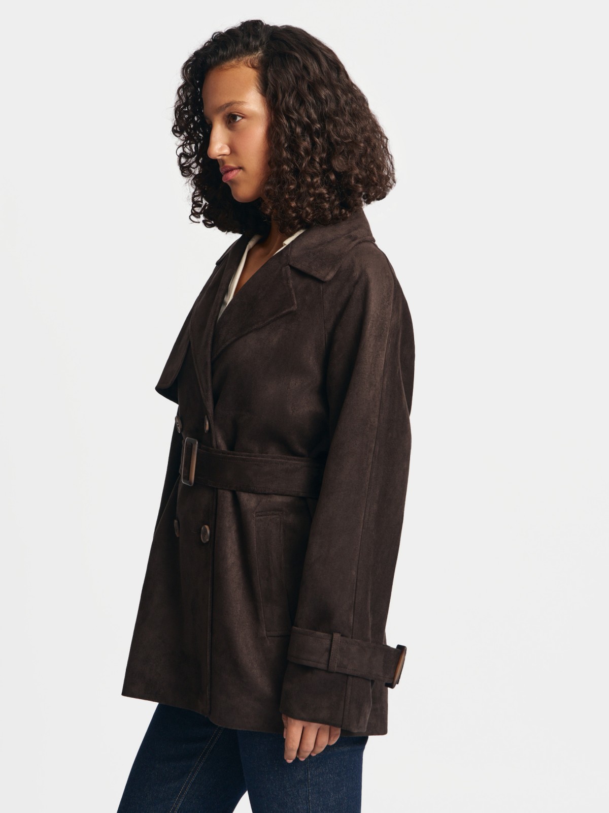 Тренч из экозамши