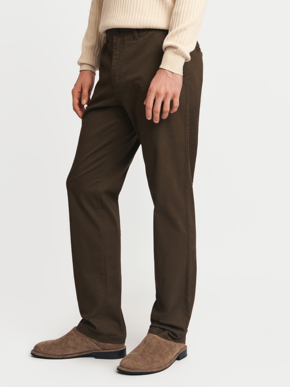 Брюки прямого силуэта из хлопка