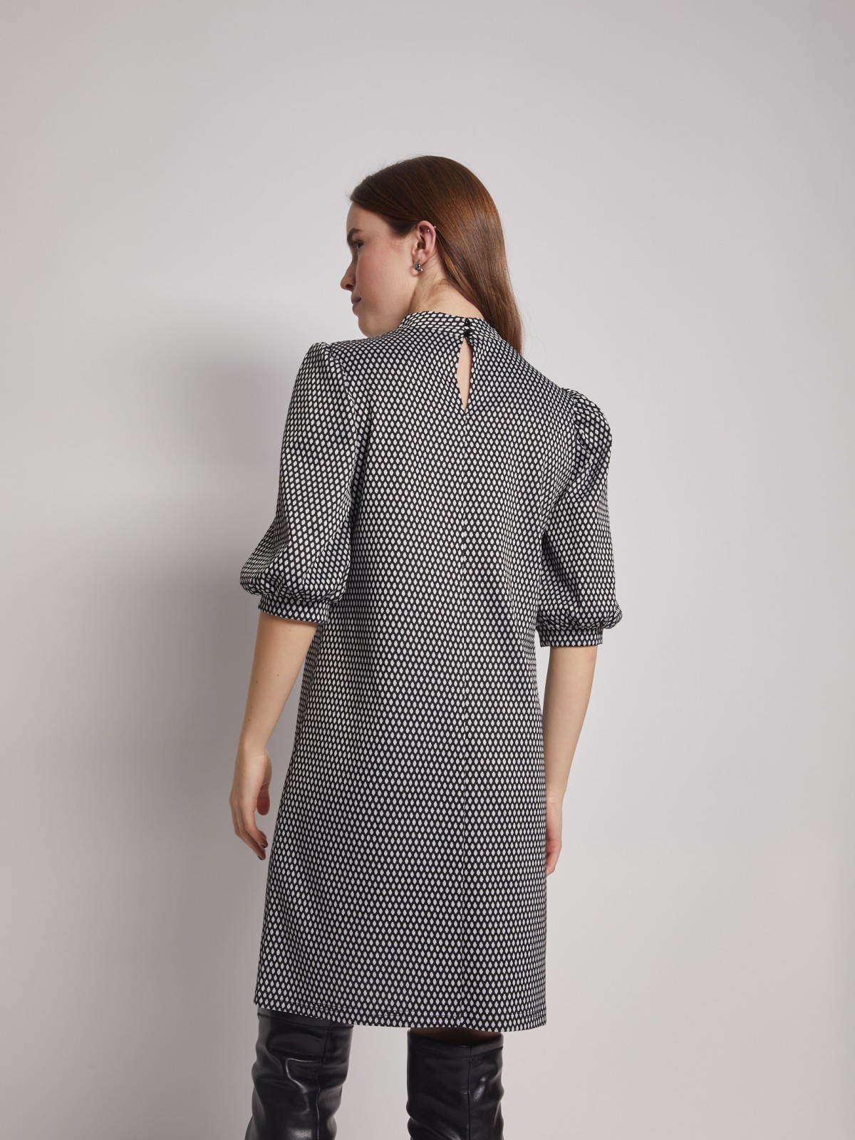 Платье с акцентным рукавом zolla 02211819F152, цвет черный, размер XS - фото 6
