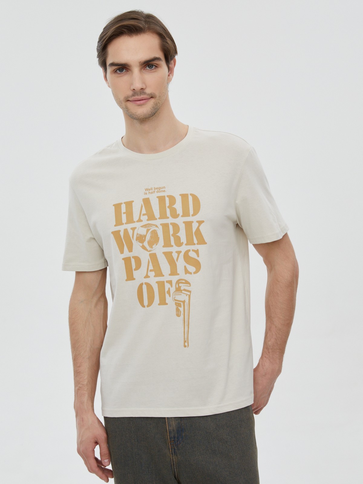 Футболка из хлопка с надписью