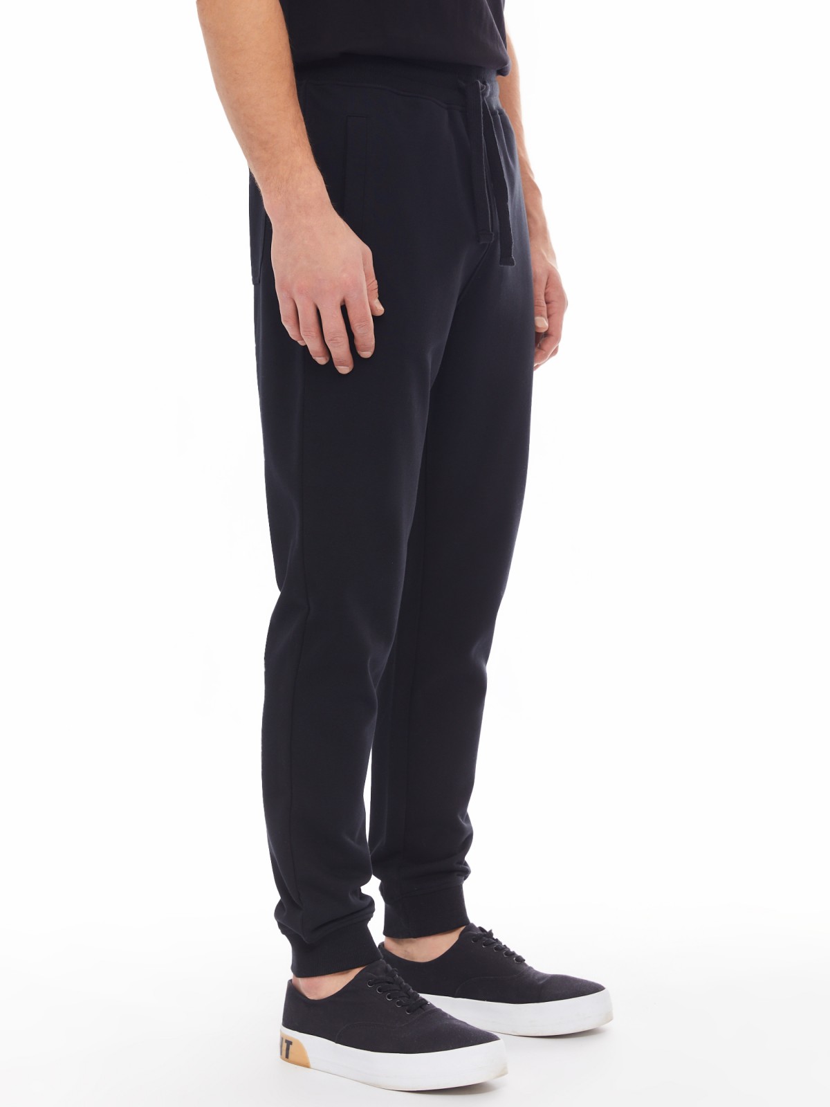 Трикотажные брюки-джоггеры в спортивном стиле zolla 014137675022, цвет черный, размер S - фото 3