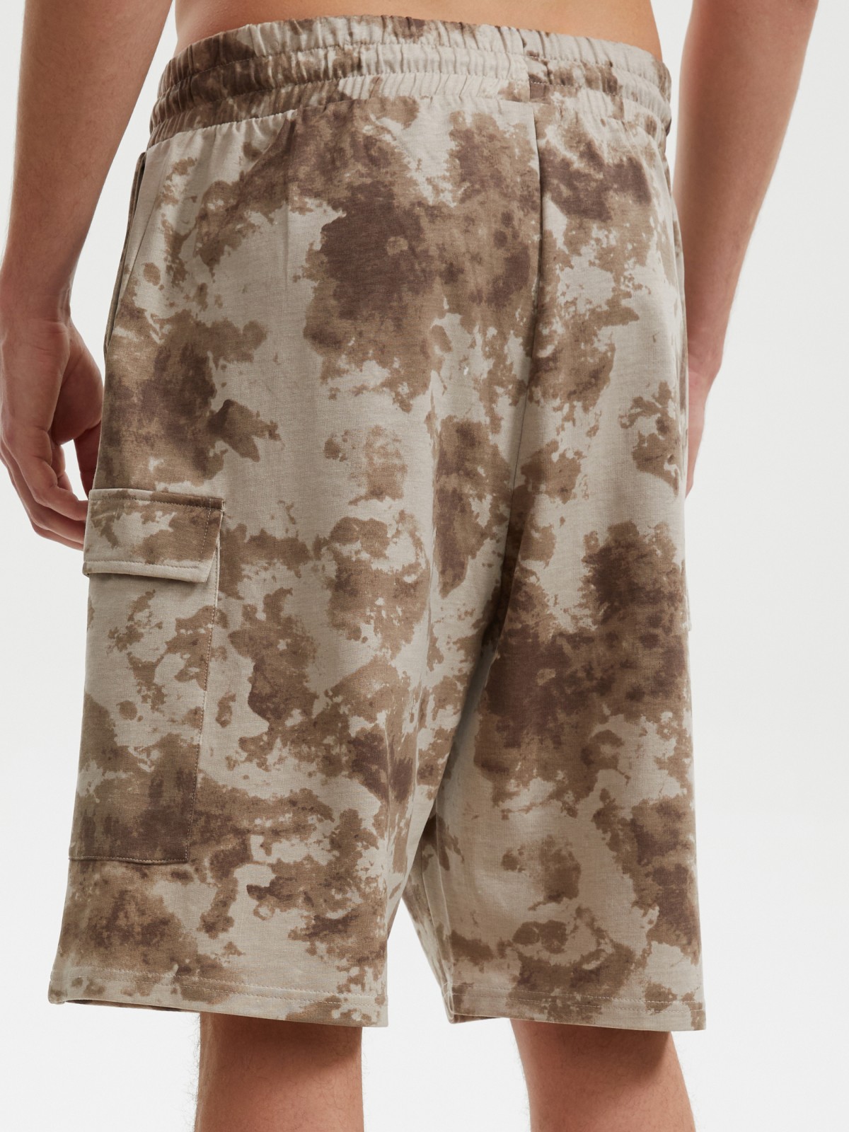 Трикотажные шорты карго на резинке из хлопка