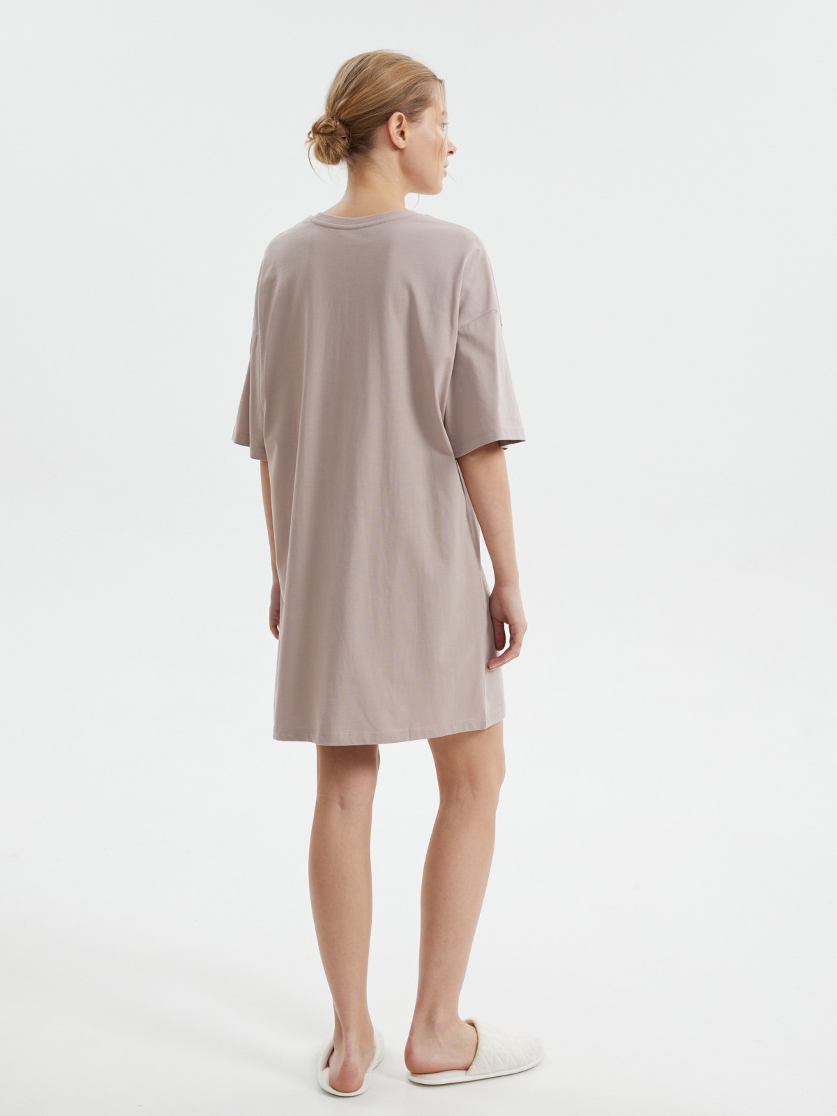 Платье-футболка из хлопка с принтом