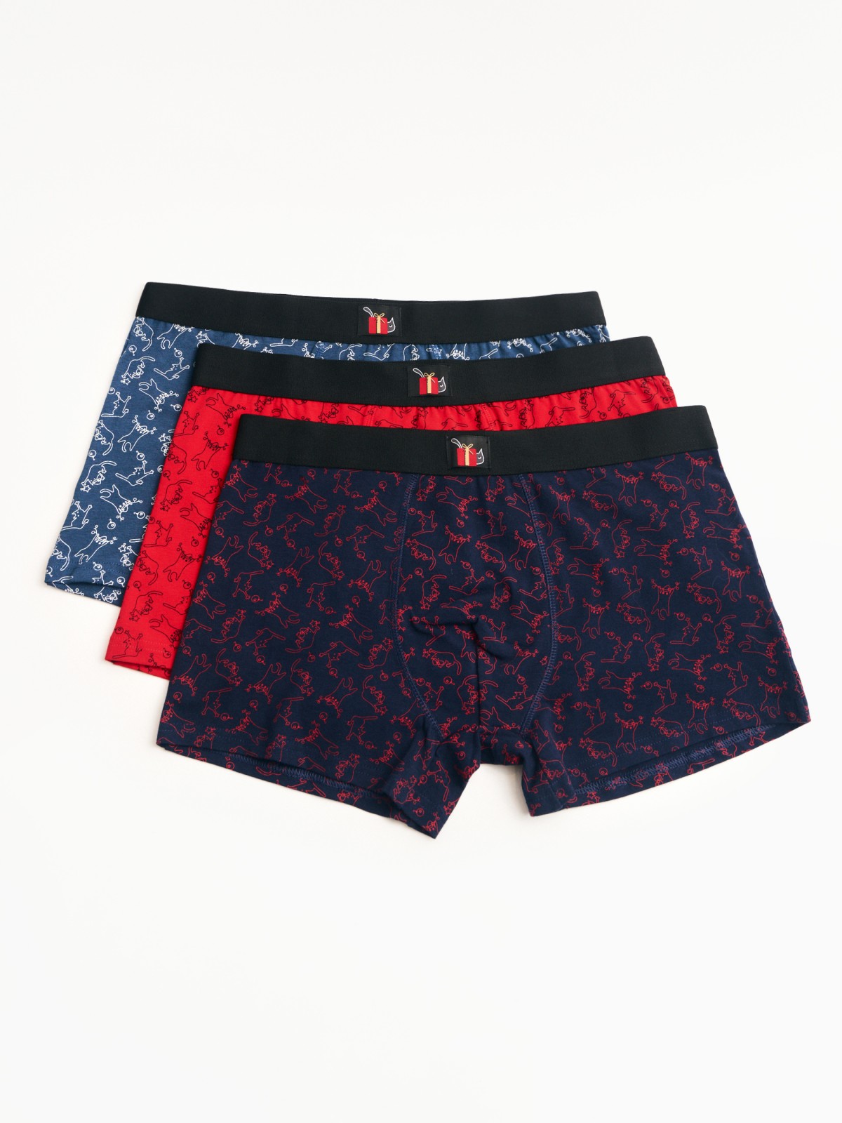 Набор трусов с новогодним узором (3 шт. в комплекте)