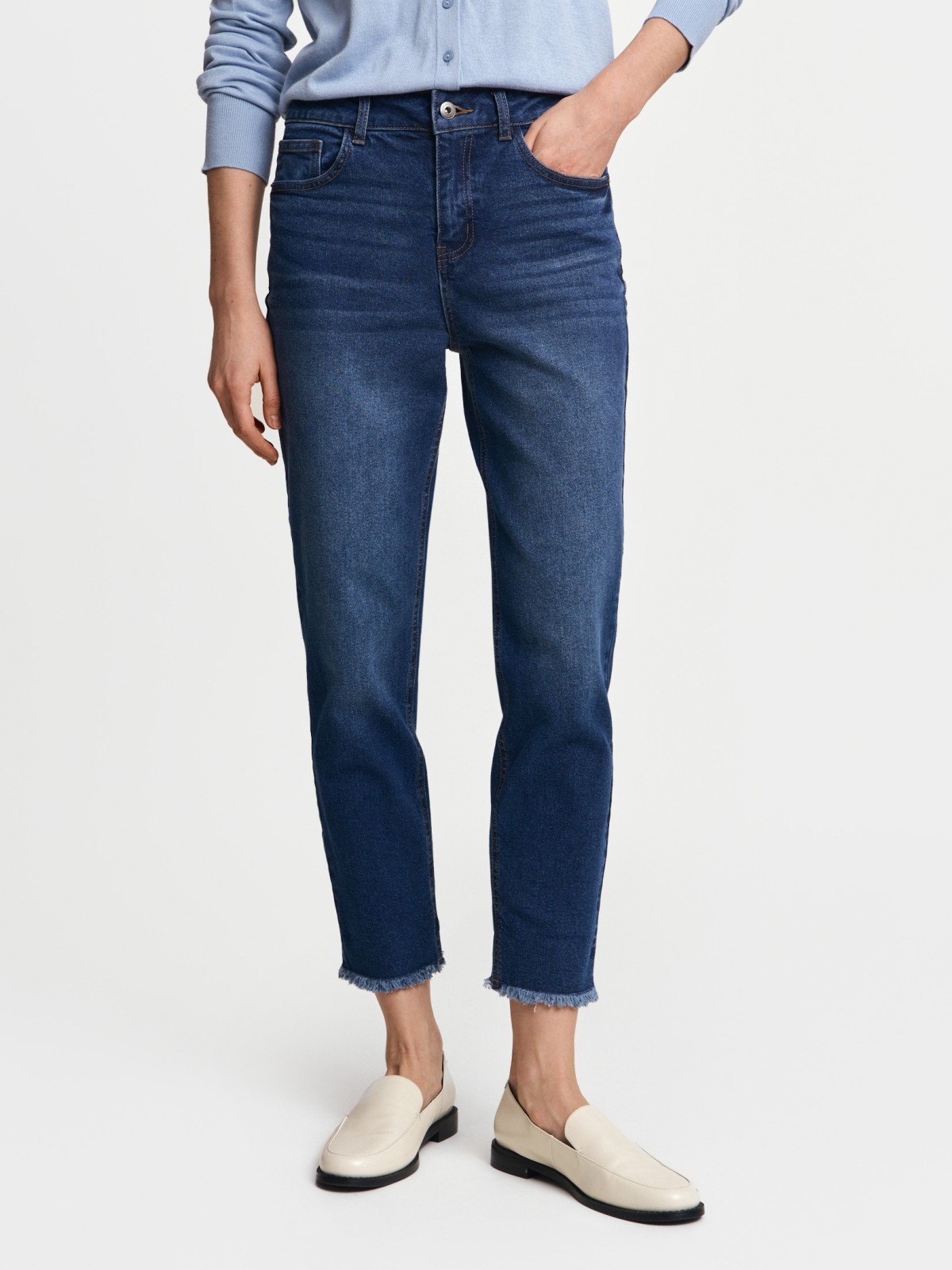 Джинсы силуэта Boyfriend со средней посадкой