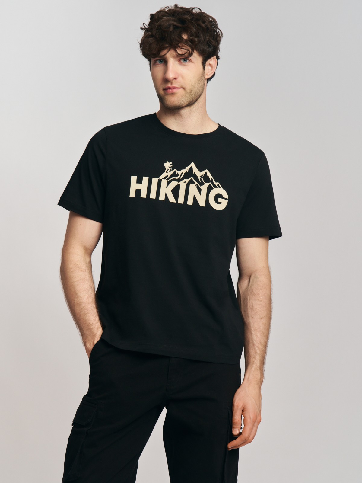 Футболка из хлопка с принтом-надписью