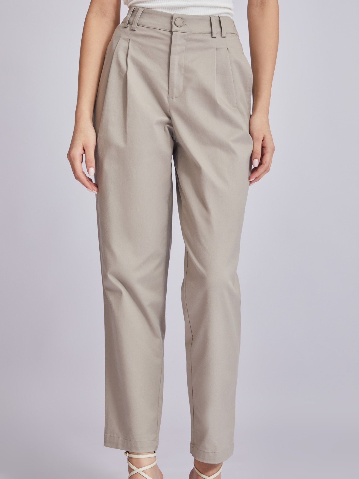 Брюки фасона Carrot на резинке