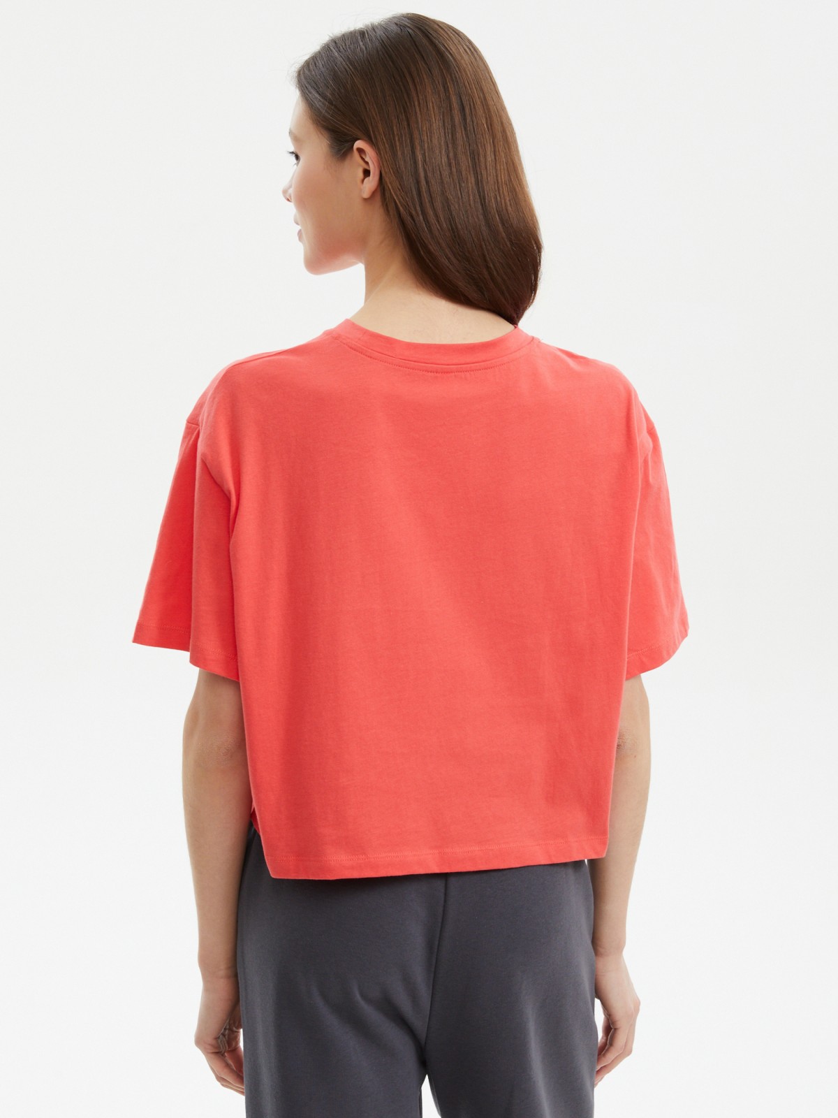 Футболка-топ из хлопка с коротким рукавом