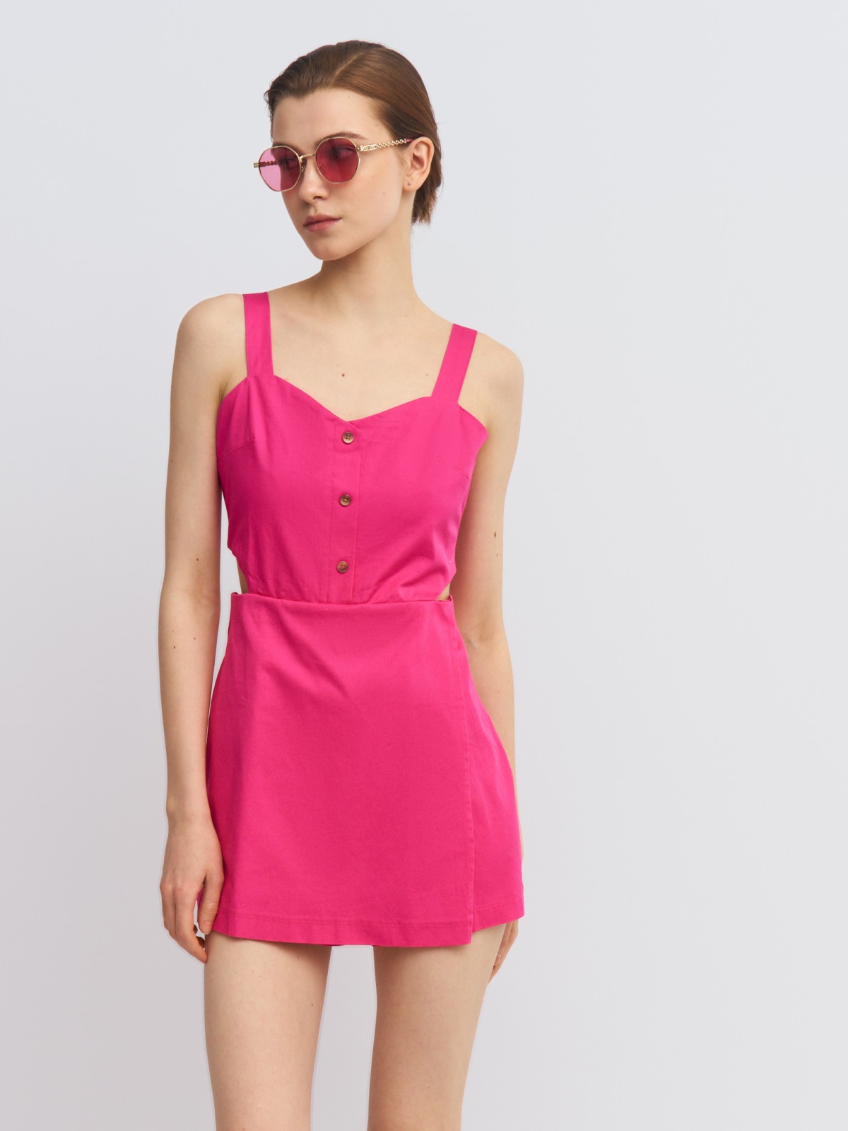 Комбинезон из хлопка с юбкой-шортами