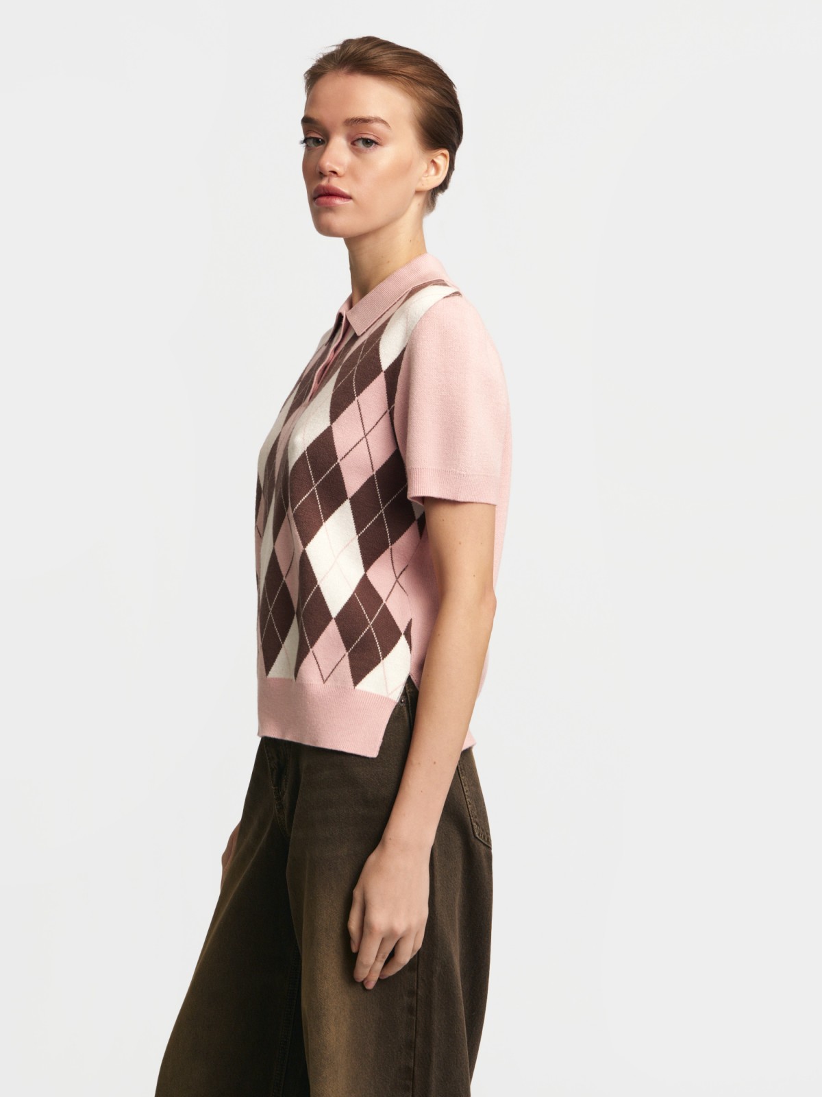 Джемпер поло с коротким рукавом