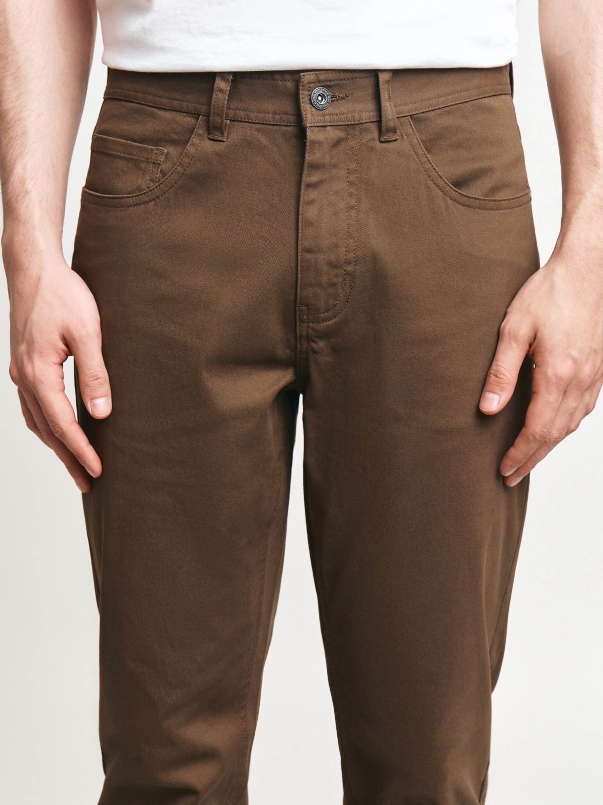 Брюки силуэта Slim из хлопка