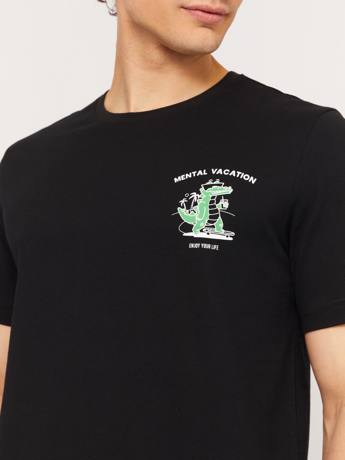 Футболка из хлопка с принтом