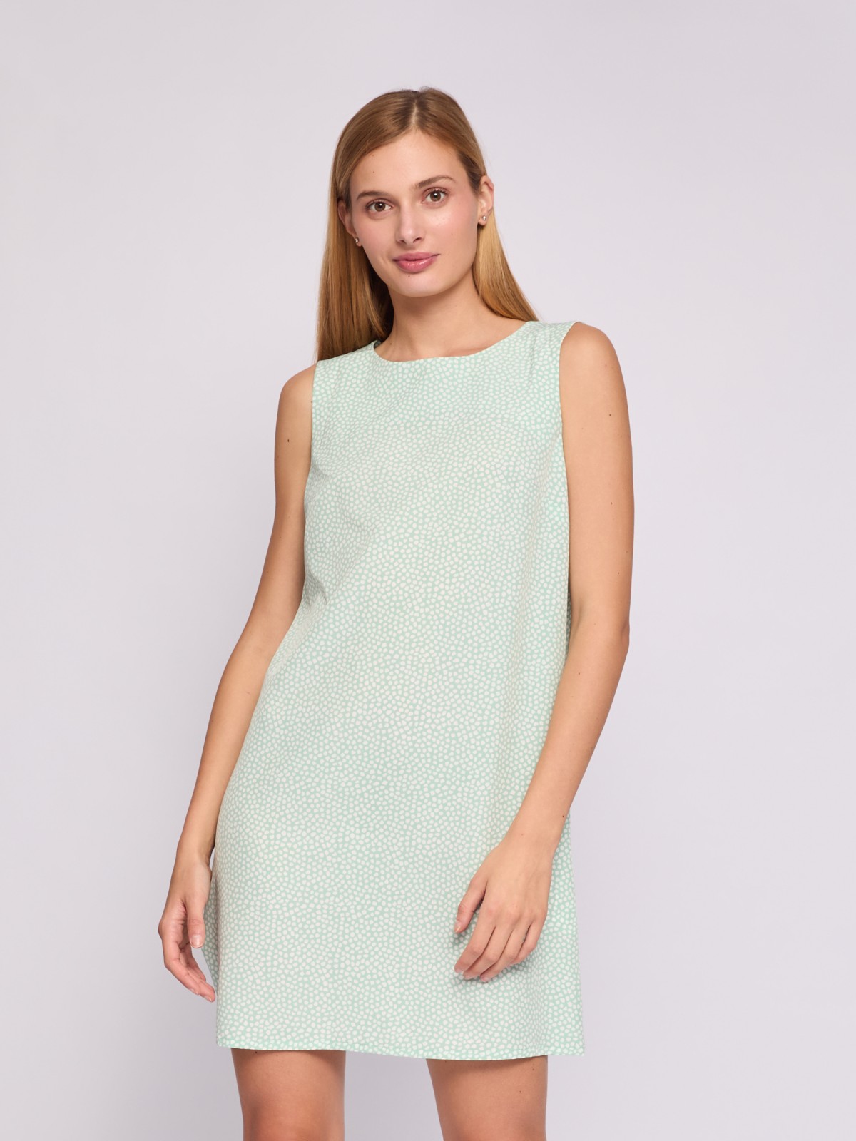 Платье мини без рукавов с вырезом на спине zolla 024238262232, цвет светло-зеленый, размер XS - фото 2